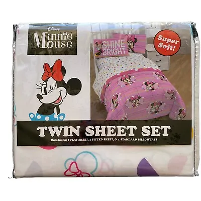 Disney Minnie Mouse Twin Sheet Set Super Soft 3 Piece Set NEW • $27.99