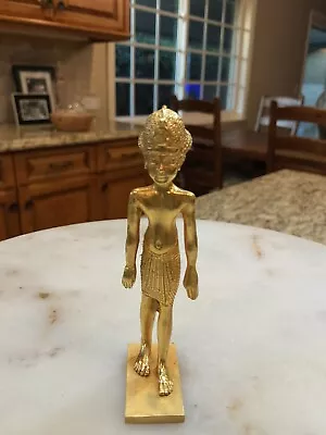 King Tut  1976 Brass Statue Mma Metropolitan Museum Of Art Egyptian Signed • $60