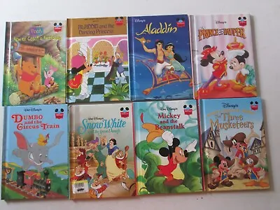 WALT DISNEY WONDERFUL WORLD OF READING LOT OF 8 VINTAGE HARDCOVERS Aladdin • $16.19