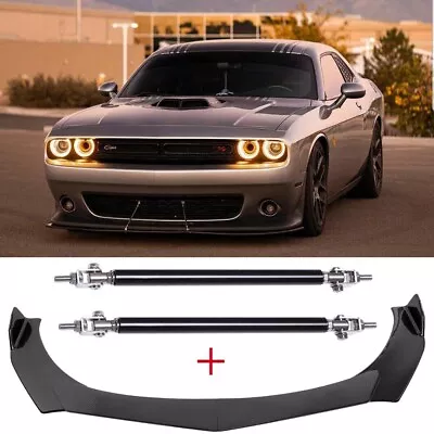 For Dodge Challenger R/T Scat Pack Coupe Front Bumper Lip Splitter + Strut Rods • $95.90