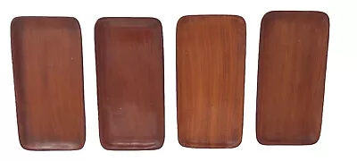 Carib Craft Solid Mahogany Hand Made Trays In Haiti Set Of 4 • $29.99