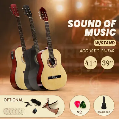 $19.95 • Buy Wooden Acoustic Guitar 39 /41  Classical Folk Full Size Tuner Capo Bag Beginners