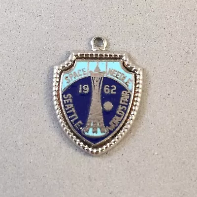 VINTAGE .925 Sterling Silver SEATTLE WORLDS FAIR Travel Shield CHARM VT48 • $12.50