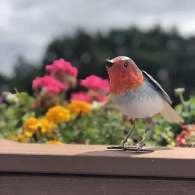 £6.99 • Buy Garden Metal Robin Bird Ornament Sculpture Large Metal Robin Indoor / Outdoor