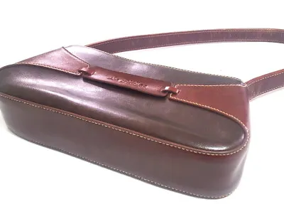 La Phillipe Womens Designer Leather Purse Two Tone Brown Red Handbag Vintage 90s • $45.49