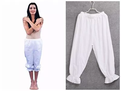 Lady White Victorian Bloomers Gothic Pantaloons Ladies Renaissance Pettipants • $16.99