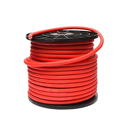 5 METRES OFC 4 GAUGE RED POWER CABLE 25mm² OXYGEN FREE COPPER 4 AWG INC FERRULES • £39.99