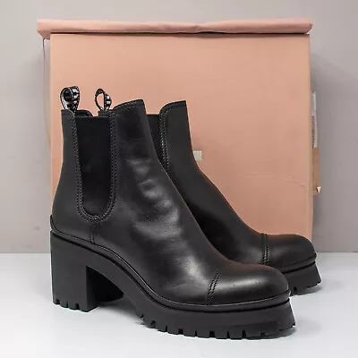 MIU MIU Prada Black Leather Chelsea Boots Size 41 (11 US) • $557.95