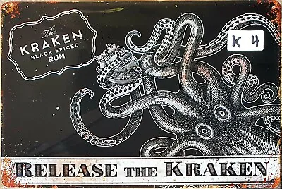 $9.95 • Buy Kraken Spiced Rum Release The Kraken Tin Signs Bar Shed & Man Cave AU Seller
