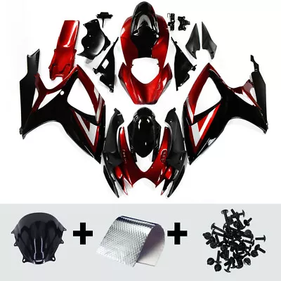 Red Black Fairings For 2006 2007 Suzuki GSXR600 GSXR750 Injection Bodywork Kit • $369.95