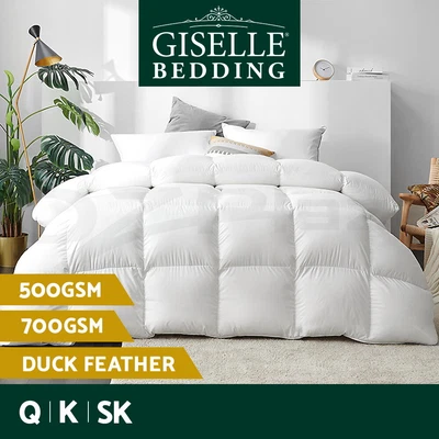 $68.95 • Buy Giselle Duck Down Feather Quilt 500/700GSM Duvet Blanket Summer Winter