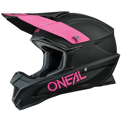 Oneal Womens 1 Series Solid Offroad Motocross Adult Helmet SRS Black/Pink • $107.99