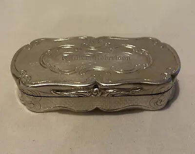A Fine Solid Silver Snuff Box Birmingham 1847 Nathaniel Mills (F3421) • £345