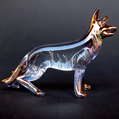 $87.50 • Buy German Shepherd Figurine Blown Glass Crystal Sculpture