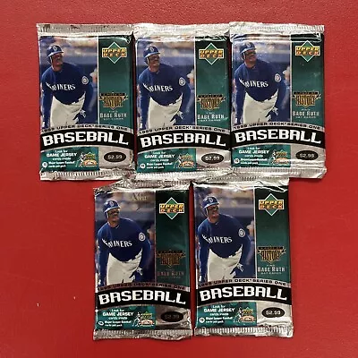 (5) 1999 Upper Deck Sealed Baseball Packs NO RESERVE! Babe Ruth Bat Relic? • $0.99