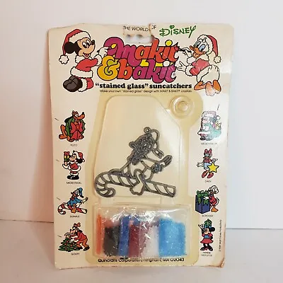 Vintage Makit Bakit Donald Duck Candycane Disney Christmas Ornament Suncatcher • $16.99