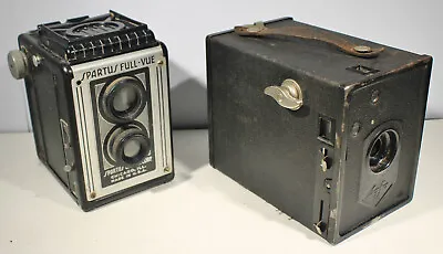 $22.95 • Buy Two Vintage Box Cameras--AGFA And Bakelite Spartus Full-Vue Twin Lens 