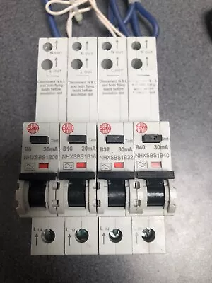 Wylex NHXSB RCBO 30mA 40 32 16 6 Amp Type B Type A RCD Single Pole Circuit • £9.99