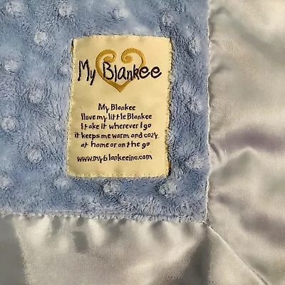 Blue Minky Dot “my Blankee” Lovey Security. Made In Usa  • $19.95