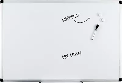 Magnetic Dry Erase White Board 36 X 24-Inch Aluminum Frame Silver/White • $54.88