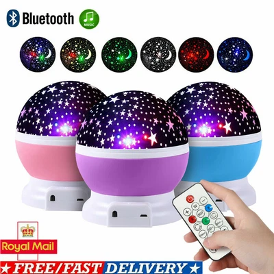 £11.99 • Buy Rotating LED Starry Projector Night Light Star Sky Projector Lamp Kids Xmas Gift