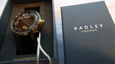 Radley S3 Smartwatch/ Activity Tracker Gold Black Strap Dogs Flowers Ex Display • £10