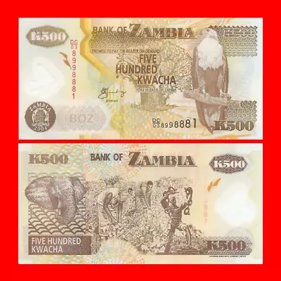 Zambia 500 Kwacha 2004 Polymer Pick #43c Uncirculated • $1.34