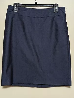 Merona Dark Lightweight Denim Skirt Size 8  Side Zipper And Pockets Stretch #83 • $5.99