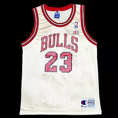 Rare Authentic Gold Kids Air Jordan Champion Bulls NBA Jersey Kobe M10 1 • $456.35