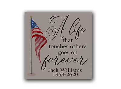 Personalized Military Veteran Garden Stone Memorial  A Life That Touches..  • £38.60