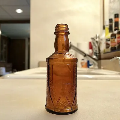Miniature Old Drum Whiskey Bottle Maryland Distillery Relay MD Amber 1930s Deco • $6.99