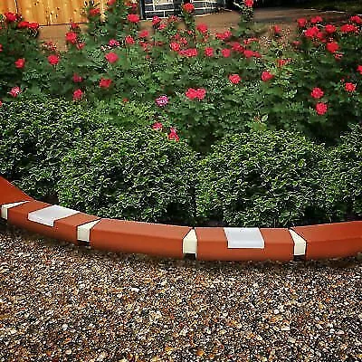 Pack Of 10 Solar Powered Terracotta Brick Effect Border Lawn Garden Edge Border • £17.95