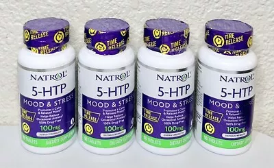 Natrol 5-HTP Mood & Stress Extra Strength 100 Mg 90 Tablets 4 Bottles Exp 9/24 • $15