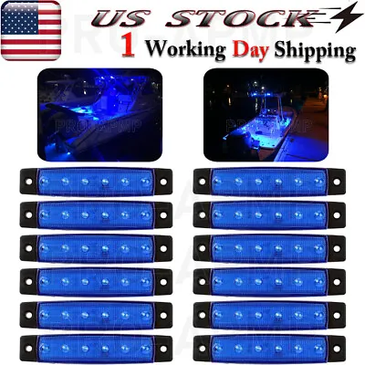 12 Pcs Marine Boat LED Deck Courtesy Lights Waterproof Blue Stern Transom Light • $15.96