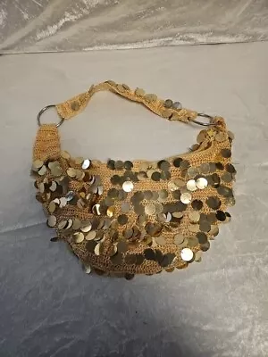 Y2k 2000s Shimmer Sequin Bag Gold • $10.50