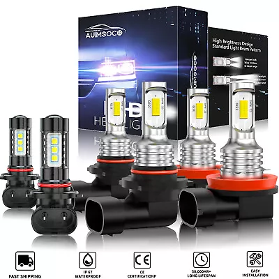 For Ford Escape 13-16 6pcs 6000k LED Headlight High Low Beam & Fog Light Bulbs • $34.99