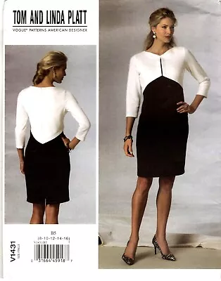 Vogue V1431 Dress Misses Platt Designer Sewing Pattern Uncut Size 8-16 • $9.24