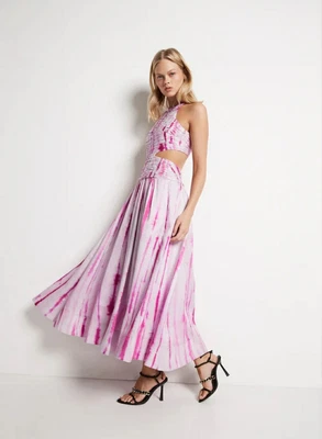 $280 • Buy Aje The Introspect Cut Out Ripple Tie Dye Midi Dress In Size 12 UK/AU NWT