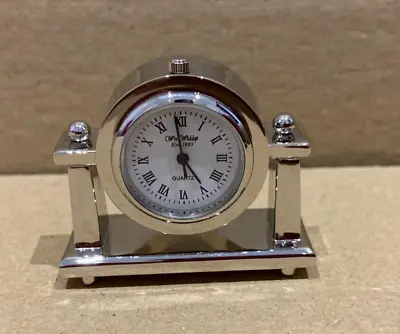 BNWT New Miniature Old Style MANTEL PIECE Clock Silver WIDDOP - MC4e • £18.95
