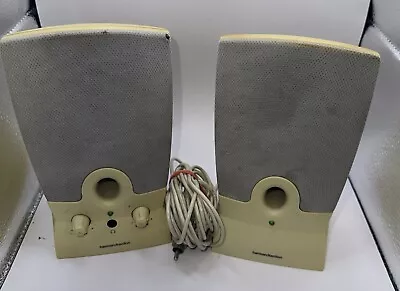 Vintage Harmon/Kardon Multimedia Speaker System 02320V Tested Works Beige • $20
