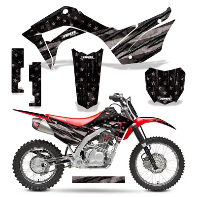 MX Graphics Kit + # Plates Decal For Honda CRF125F 2019-2023 Subdued Flag V2 • $169.90