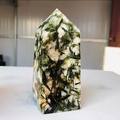 338g Natural Green Mica Quartz Crystal Tower Obelisk Reiki Mineral Healing M41 • $0.99