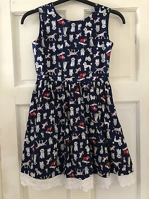 Yumi Girls Dog Design Party Dress Age 11/12 Yrs 152cm • £4