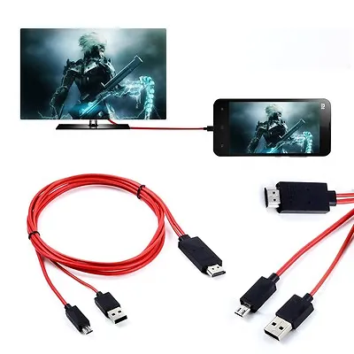 MHL Micro USB To 1080P HDMI HDTV AV TV Adapter Cable Cord For HTC ONE Max S Mini • $5.45