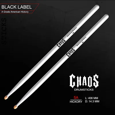 $24 • Buy Drum Sticks Chaos 5a Drumsticks – Chromatics White Drum Sticks