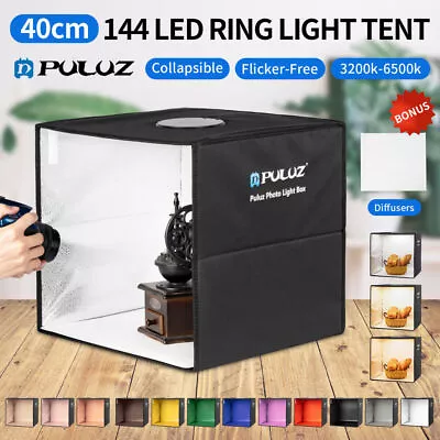 PULUZ 30 40cm Portable LED Light Box Tent Photo Cube Room Studio Photography • £18.99