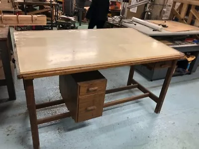 Mid Century Hamilton Company Oak Wooden Drafting Table • $340