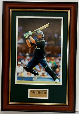 Adam Gilchrist Action Photo Signed Framed Cricket Australia Memorabilia • $69.99