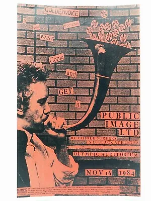 $14.95 • Buy Public Image Ltd Butthole Surfers S.d. The Olympic 1984 La Punk Concert Poster 