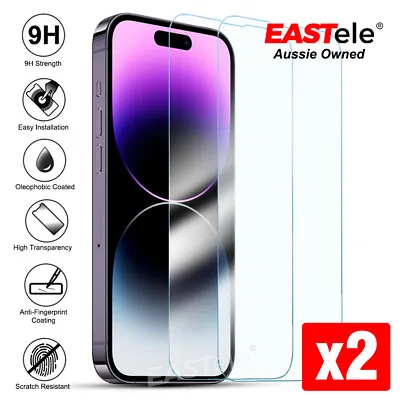 $7.95 • Buy 2x Tempered Glass Screen Protector For IPhone 14 13 12 11 Pro XS Max XR 8 7 Plus